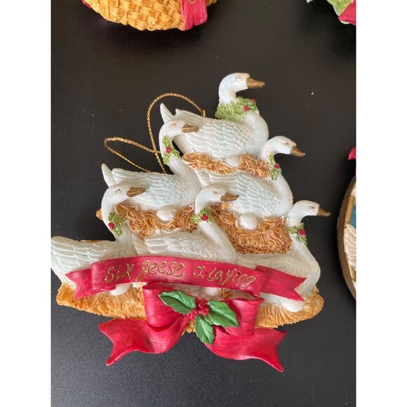 1990s Silvestri Twelve Days of Christmas Ornament Set Partial Set of 8 Vintage H - Picture 5 of 11